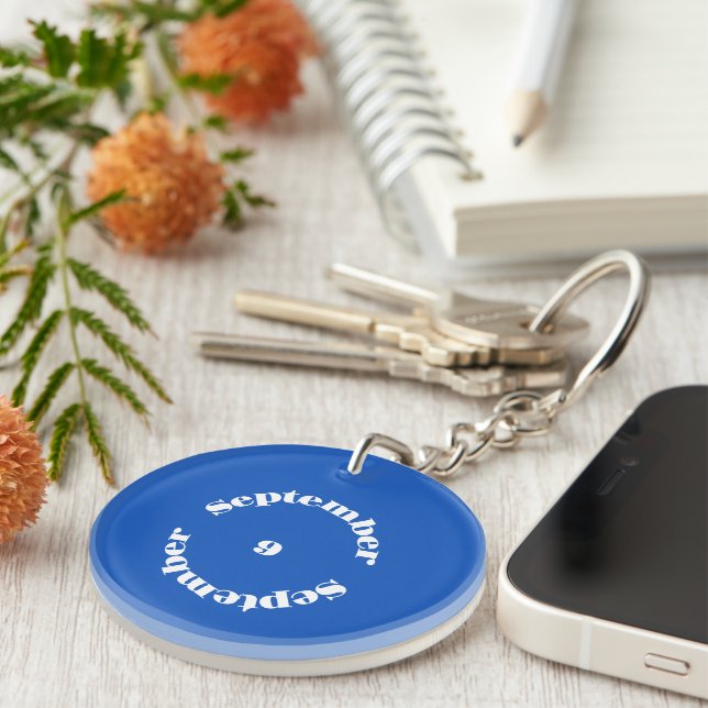 Sapphire Birthstone - September Acrylic Keychain (Högra Framsidan)