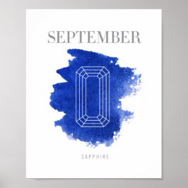 Sapphire Birthstone September Poster