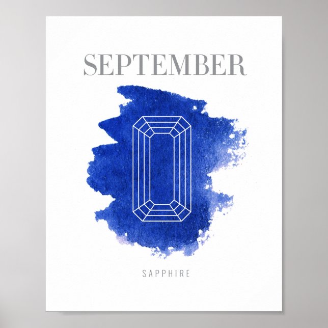 Sapphire Birthstone September Poster (Framsidan)