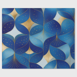 Sapphire Bloom & Gold Foil Gift Wrap Presentpapper
