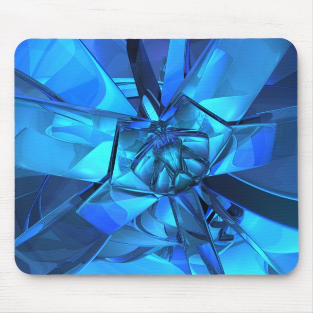 Sapphire Blue Abstrakt Mouse Pad Musmatta (Framsidan)