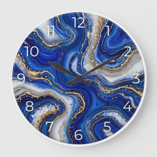 Sapphire Blue Agate Epoxy Wall Clock Stor Klocka