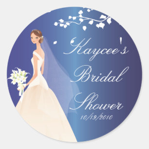 Sapphire Blue Bride Möhippa Sticker Runt Klistermärke