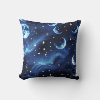 Sapphire Blue Celestial Moon Pillow Kudde