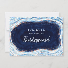 Sapphire Blue Geode be My Bridesmaid Frieri Card