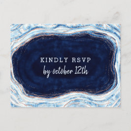 Sapphire Blue Geode Segce Bröllop Meal Choice OSA Vykort