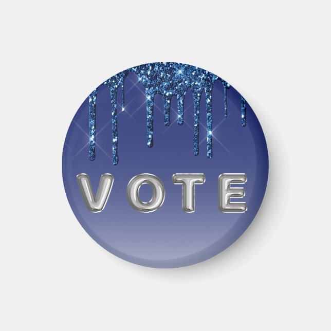 Sapphire Blue Glitter Drip Magnet (Framsidan)