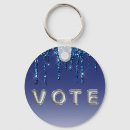 Sapphire Blue Glitter Drip Nyckelring