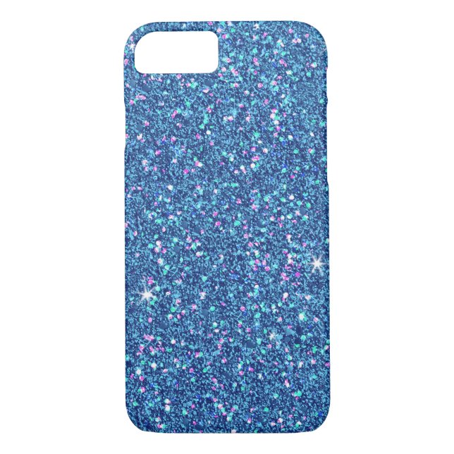 Sapphire Blue Glitter Effect Gnistra Case-Mate iPhone Skal (Baksida)