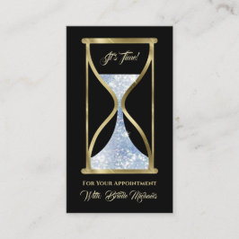 Sapphire Blue Glitter Hourglass Hair and Makeup Tidsbeställning Kort