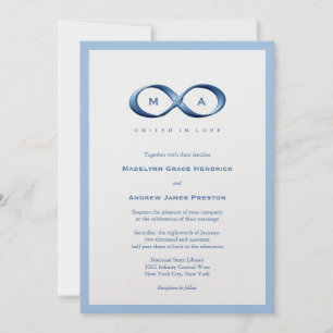 Sapphire Blue Infinity Hand Clasp bröllopsinbjudan Inbjudningar