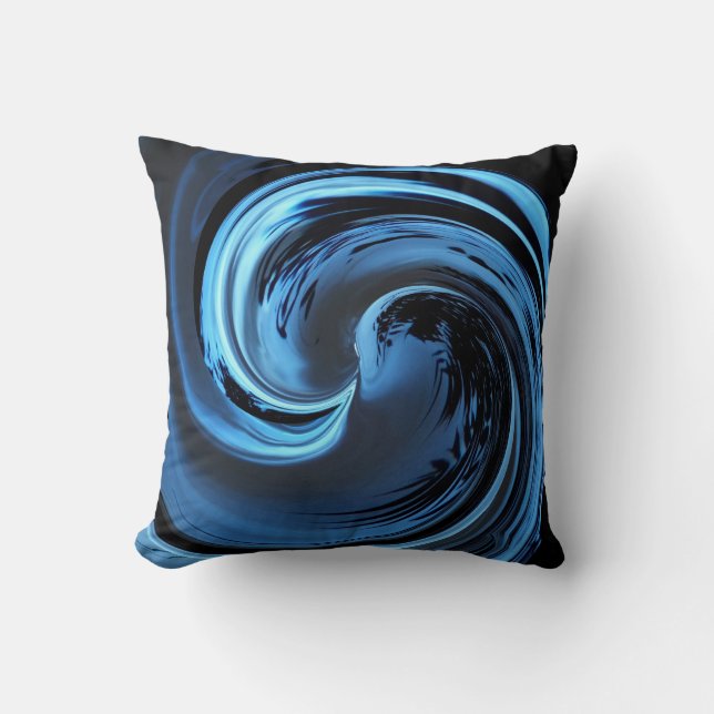 Sapphire Blue Island Wave Dekorativ kudde (Framsida)