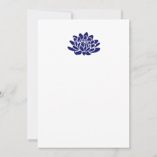 Sapphire Blue Lotus Flower Blank-inbjudan Inbjudningar