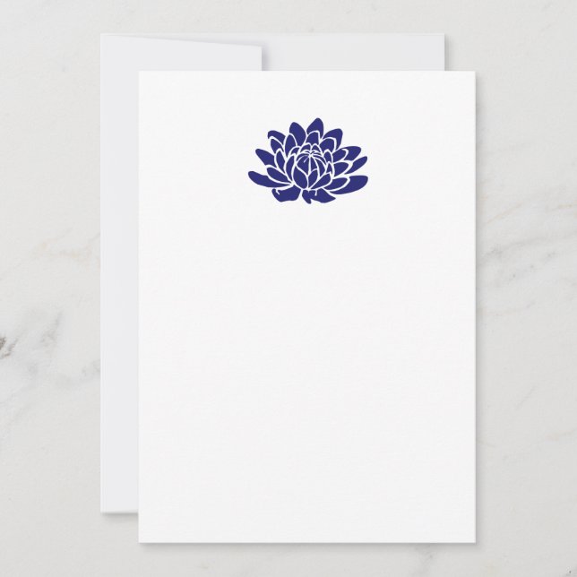 Sapphire Blue Lotus Flower Blank-inbjudan Inbjudningar (Framsida)