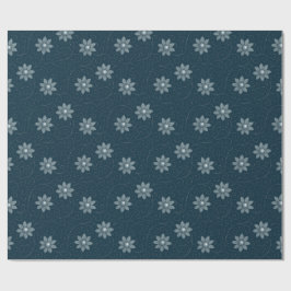 Sapphire Blue med Silvery Blommigts Wrapping Pappe Presentpapper