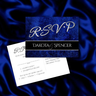 Sapphire Blue OSA av koboltgrunge Bröllop Entree Inbjudan Vykort