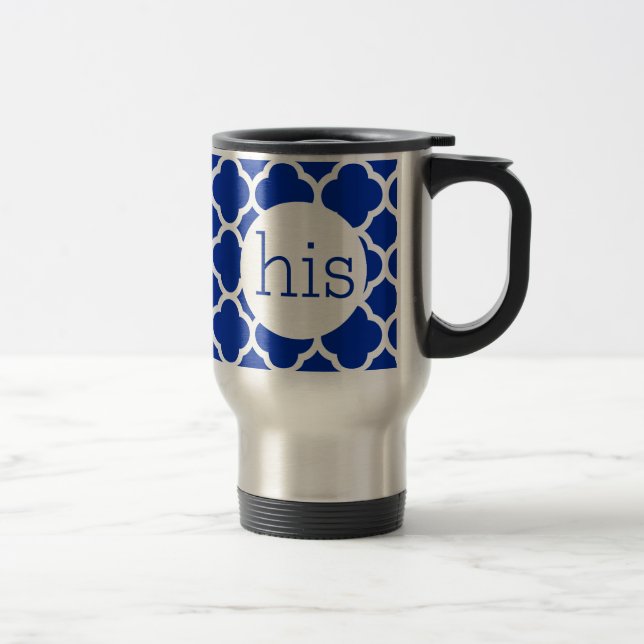 Sapphire Blue Quatrefoil Monogram Resemugg (Höger)