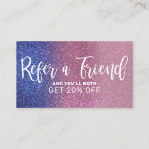 Sapphire Blue Rosa Triple Glitter Ombre Typography Rabattkort