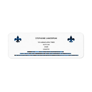 Sapphire Blue Royal Fleur de Lys-etikett Returadress Etikett