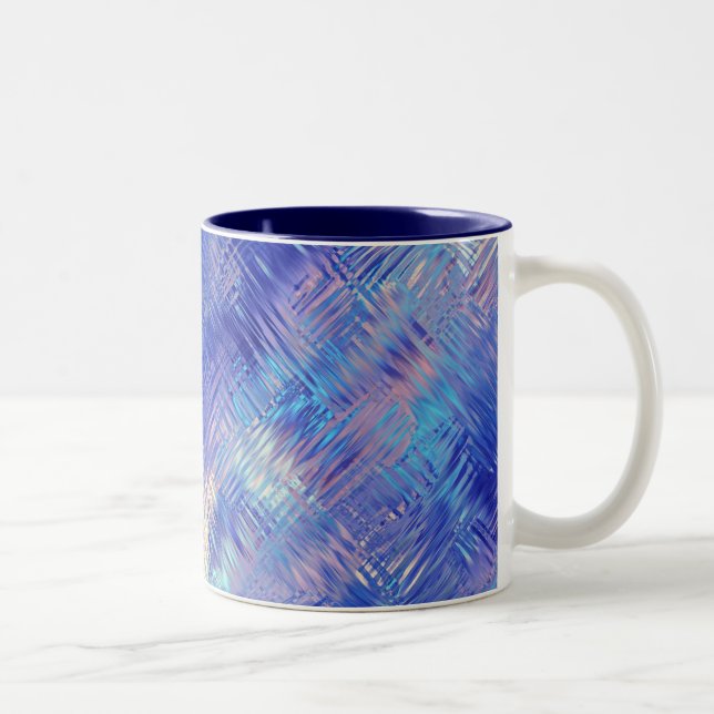 Sapphire Blue Scribged Struktur Två-Tonad Mugg (Höger)