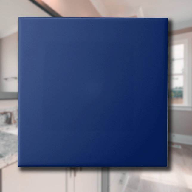 Sapphire Blue Solid Färg | Klassisk | ELEGANT Kakelplatta (Skapare uppladdad)