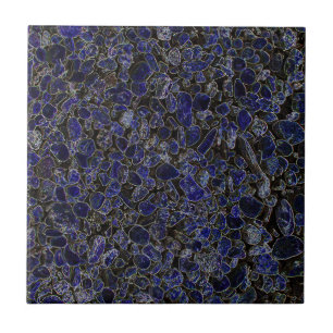 Sapphire Blue Stones med glöd Kakelplatta
