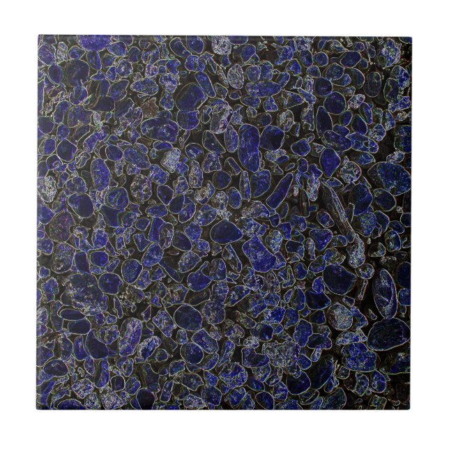 Sapphire Blue Stones med glöd Kakelplatta (Framsidan)