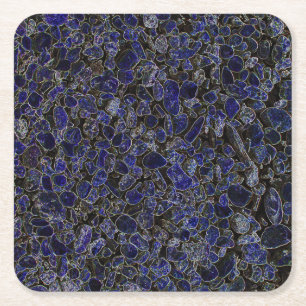 Sapphire Blue Stones med glöd Underlägg Papper Kvadrat