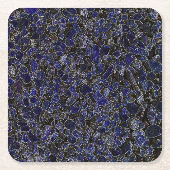 Sapphire Blue Stones med glöd Underlägg Papper Kvadrat (Framsidan)