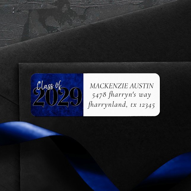 Sapphire Blue Studenten | Kobalt Grunge Adress Returadress Etikett (Skapare uppladdad)