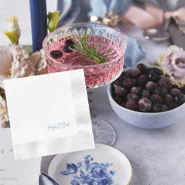 Sapphire Blue Text Coded Bröllop Cocktail Pappersservett