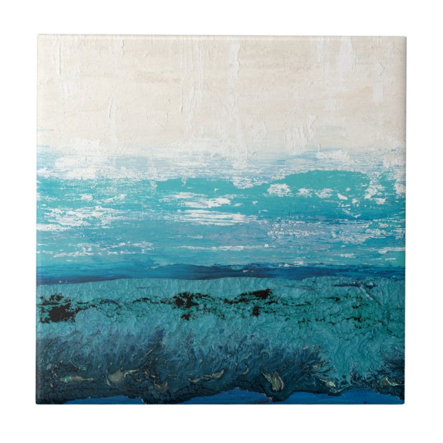 Sapphire Blue Watercolor Kakelplatta (Framsidan)