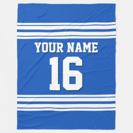 Sapphire Blue White Sports Jersey Fleecefilt