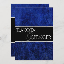 Sapphire Bröllop Royal Cobalt Blue Party Modern Inbjudningar