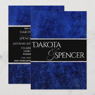 Sapphire Bröllop Royal Cobalt Blue Party Modern Inbjudningar