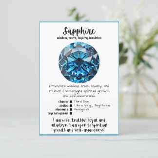 Sapphire-Crystal-minneskort Inbjudningar