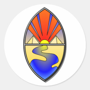 Sapphire Current Lamen Sticker Runt Klistermärke