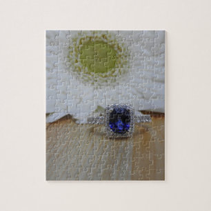Sapphire Diamond Förlovning Ring Jigszle Puzzle Pussel
