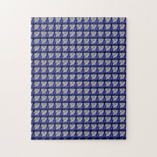 Sapphire Diamond Gemstone Art Blue Pussel (Vertikal)