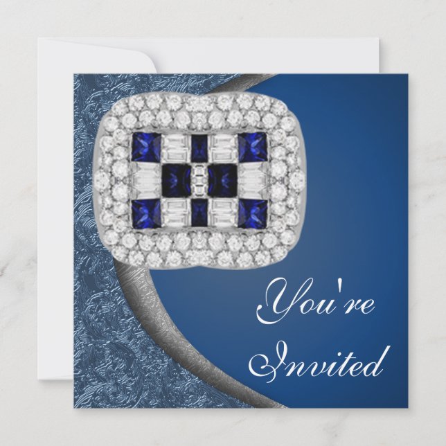 Sapphire Diamonds Party-inbjudan Inbjudningar (Framsida)