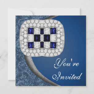 Sapphire Diamonds Party-inbjudan Inbjudningar