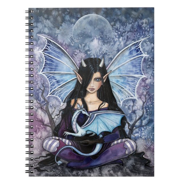 Sapphire Dragon Fairy Notebook Anteckningsbok (Framsidan)