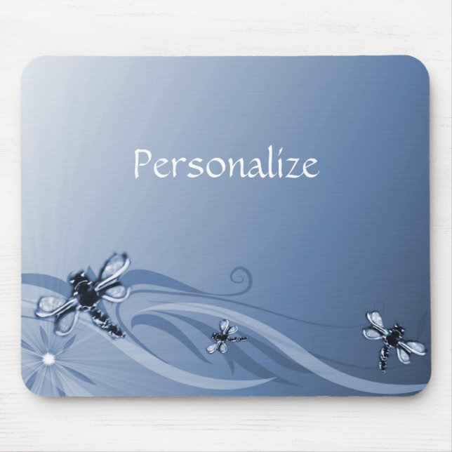 Sapphire Dragonflies Mousepad Musmatta (Framsidan)