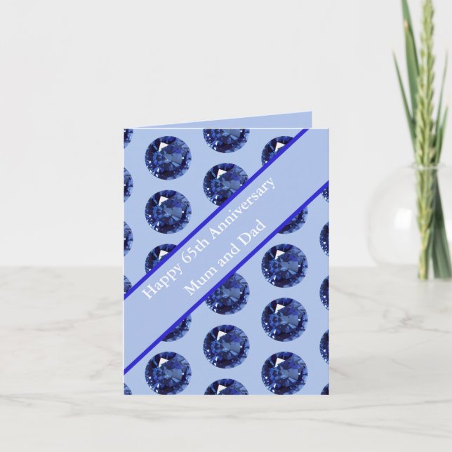 Sapphire Editable för 65e-årsdag Kort (Framsida)