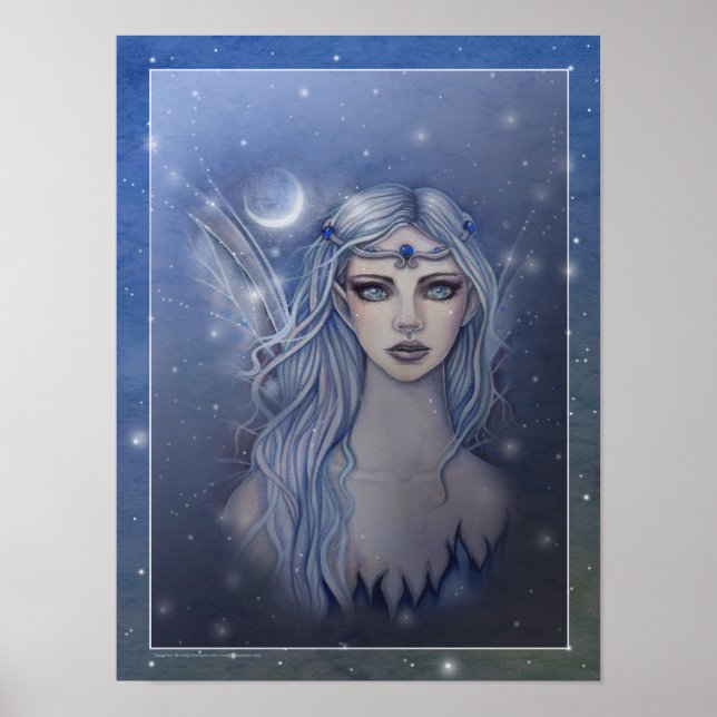 Sapphire Fairy Fantasy Art Poster (Framsidan)