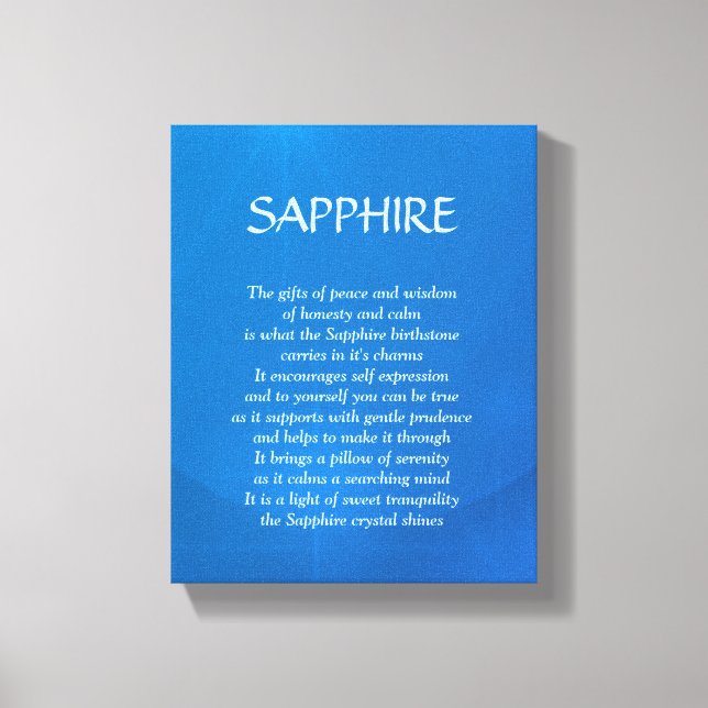 Sapphire-födelsesten - September dikt art canvas (Framsida)