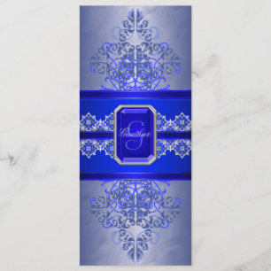 Sapphire Frost Monogram - Bröllopsinbjudan Inbjudningar
