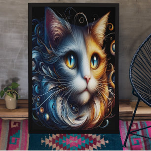 Sapphire Gaze: en katt med blå Ögon Poster