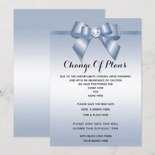 Sapphire Gem Bow & Ribbon Change Plan Inbjudningar