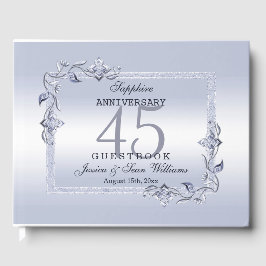 Sapphire Gem & Glitter 45:e Bröllop-årsdagen Gästböcker